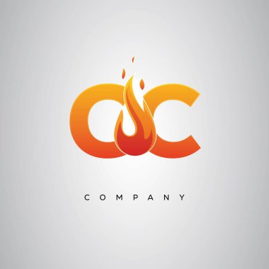 CC Yaratıcı Yangın Harfi Logosu Tasarımı