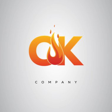 CK Yaratıcı Ateş Harfi Logosu Tasarımı