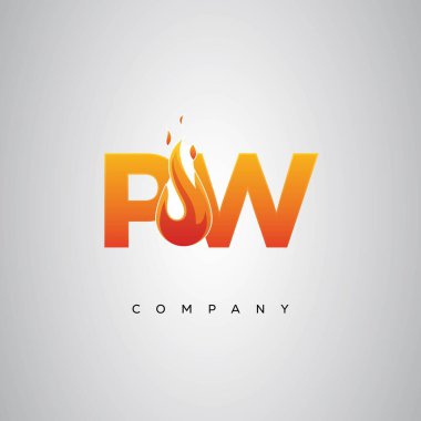 PW Yaratıcı Ateş Harfi Logosu Tasarımı