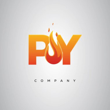 PY Yaratıcı Ateş Harfi Logosu Tasarımı