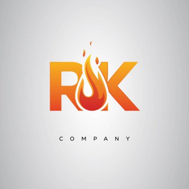 RK Yaratıcı Ateş Harfi Logosu Tasarımı