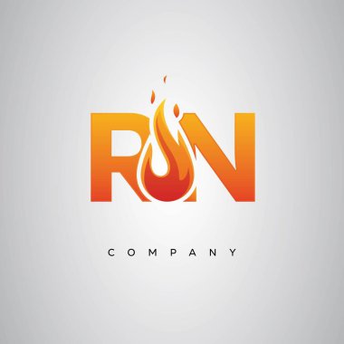 RN Yaratıcı Ateş Harfi Logosu Tasarımı