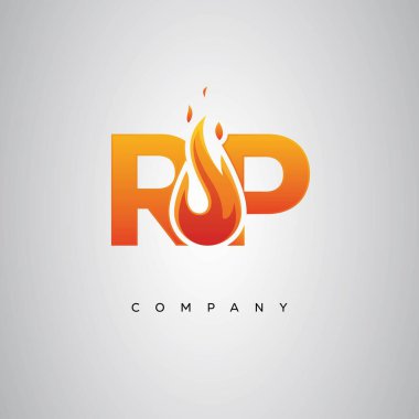 RP Yaratıcı Ateş Harfi Logosu Tasarımı