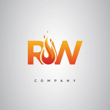 RW Yaratıcı Ateş Harfi Logosu Tasarımı