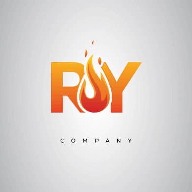 RY Yaratıcı Ateş Harfi Logosu Tasarımı