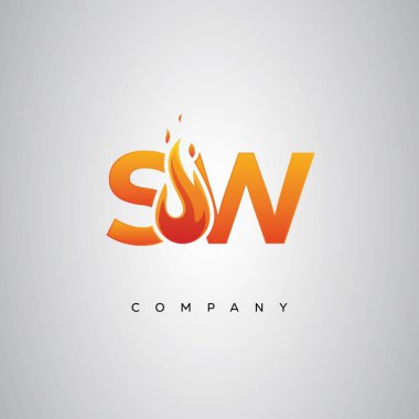 SW Yaratıcı Ateş Harfi Logosu Tasarımı