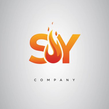 SY Yaratıcı Ateş Harfi Logosu Tasarımı