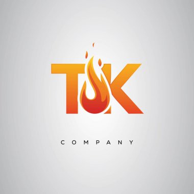 TK Yaratıcı Ateş Harfi Logosu Tasarımı