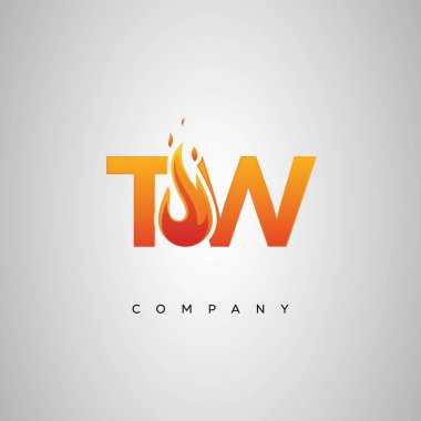TW Yaratıcı Ateş Harfi Logosu Tasarımı