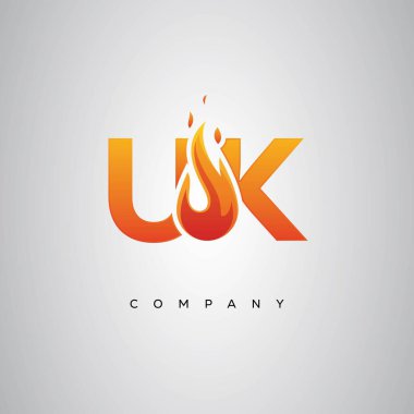 UK Yaratıcı Ateş Harfi Logosu Tasarımı