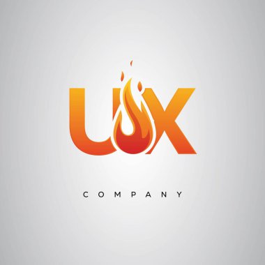UX Yaratıcı Ateş Harfi Logosu Tasarımı