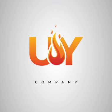 UY Yaratıcı Ateş Harfi Logosu Tasarımı