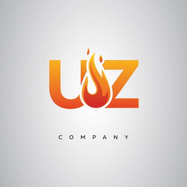 UZ Yaratıcı Ateş Harfi Logosu Tasarımı