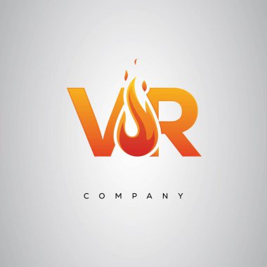 VR Yaratıcı Ateş Harfi Logosu Tasarımı