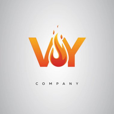 VY Yaratıcı Ateş Harfi Logosu Tasarımı