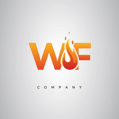 WF Yaratıcı Ateş Harfi Logosu Tasarımı