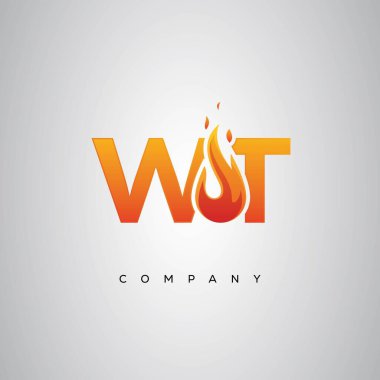 WT Yaratıcı Ateş Harfi Logosu Tasarımı