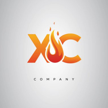 XC Yaratıcı Ateş Harfi Logosu Tasarımı