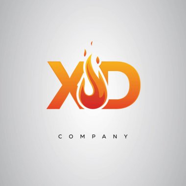 XD Yaratıcı Ateş Harfi Logosu Tasarımı