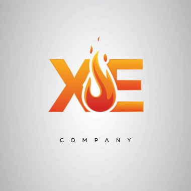 XE Yaratıcı Ateş Harfi Logosu Tasarımı