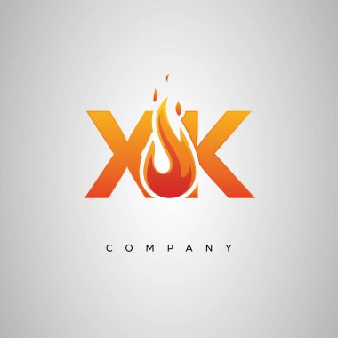 XK Yaratıcı Ateş Harfi Logosu Tasarımı