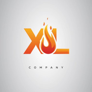 XL Yaratıcı Ateş Harfi Logosu Tasarımı