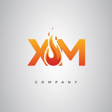 XM Yaratıcı Ateş Harfi Logosu Tasarımı