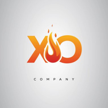 XO Yaratıcı Ateş Harfi Logosu Tasarımı