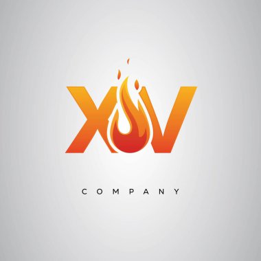 XV Yaratıcı Ateş Harfi Logosu Tasarımı