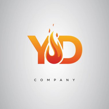YD Yaratıcı Ateş Harfi Logosu Tasarımı