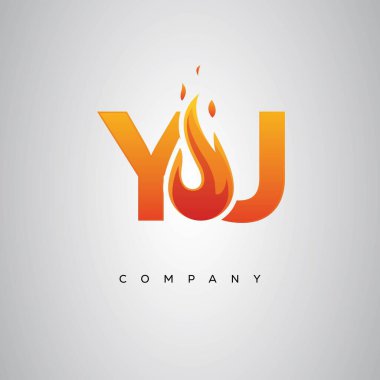 YJ Yaratıcı Ateş Harfi Logosu Tasarımı