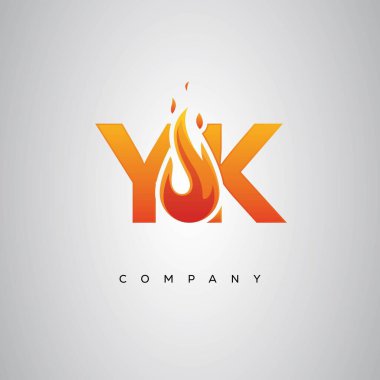 YK Yaratıcı Ateş Harfi Logosu Tasarımı