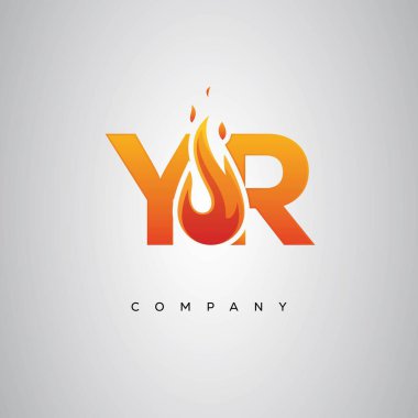 YR Yaratıcı Ateş Harfi Logosu Tasarımı