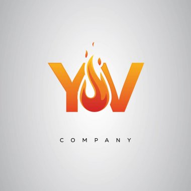 YV Yaratıcı Ateş Harfi Logosu Tasarımı
