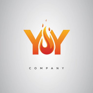 YY Yaratıcı Ateş Harfi Logosu Tasarımı