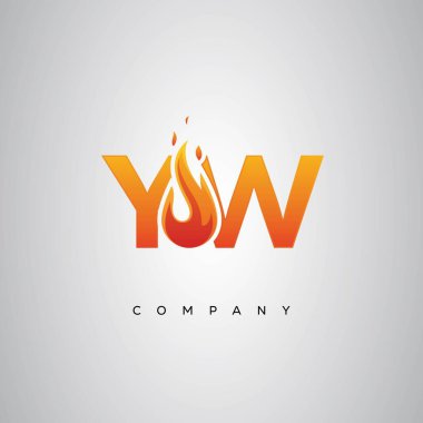 YW Yaratıcı Ateş Harfi Logosu Tasarımı