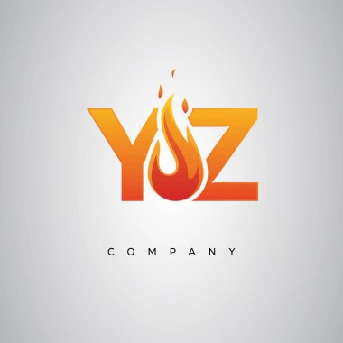 YZ Yaratıcı Ateş Harfi Logosu Tasarımı