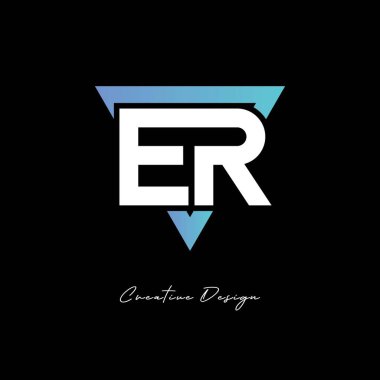 Markalaşma ve Kimlik Tasarımı için ER Harfi Logosu - Modern Gradyan Monogramı