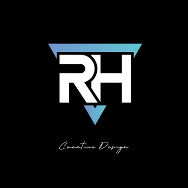 Markalaşma ve Kimlik Tasarımı için RH Harfi Logosu - Modern Gradyan Monogramı