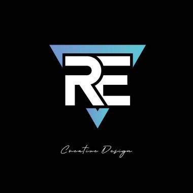 Markalaşma ve Kimlik Tasarımı için Modern Gradyan Monogramı içinde RE Harf Logosu