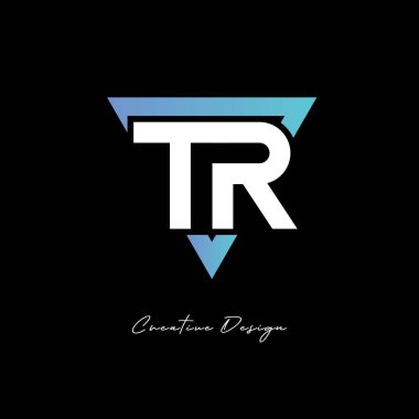 Markalaşma ve Kimlik Tasarımı için TR Harf Logosu - Modern Gradyan Monogramı