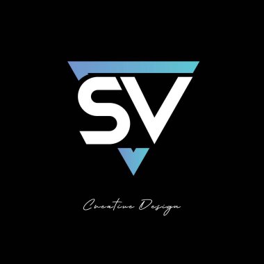 Markalaşma ve Kimlik Tasarımı için SV Harf Logosu - Modern Gradyan Monogramı
