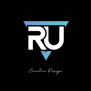 Markalaşma ve Kimlik Tasarımı için RU Harf Logosu - Modern Gradyan Monogramı