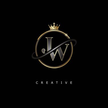 Altın kaplamalı JW Lüks logo tasarımı