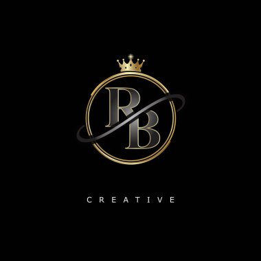 Altın kaplama RB lüks monogram logo tasarımı