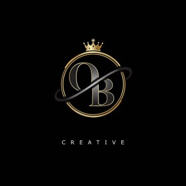OB Lüks monogram logo tasarımı ve altın kaplama