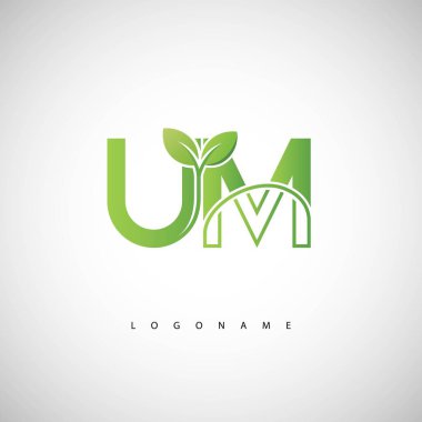 Um Yeşil Yaprak Logosu - Asgari Çevre Monogramı