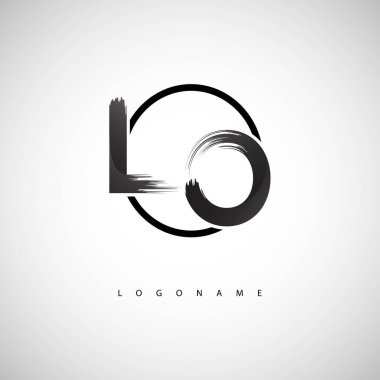 LO Yaratıcı Fırça Logosu Mürekkep desenli Modern Sanatsal Sembol
