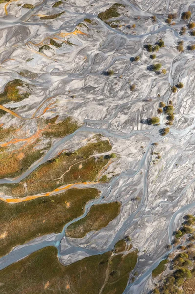 Повітряний Знімок Танення Льодовикових Річок Горах — стокове фото
