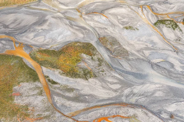 Повітряний Знімок Танення Льодовикових Річок Горах — стокове фото